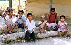 Children at an IHO vaccination site 