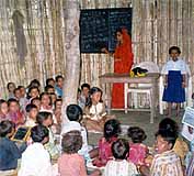 Classroom activities at the Harijan School